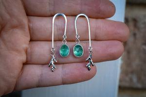 Forest Balance Earrings with Green Kyanite