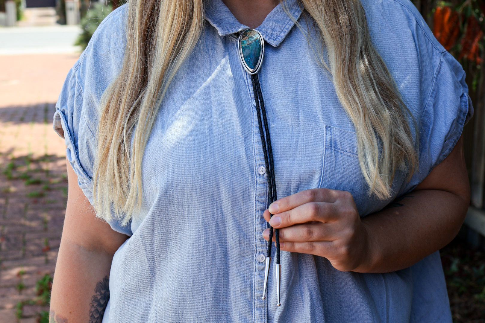 Bolo Tie with Shattuckite