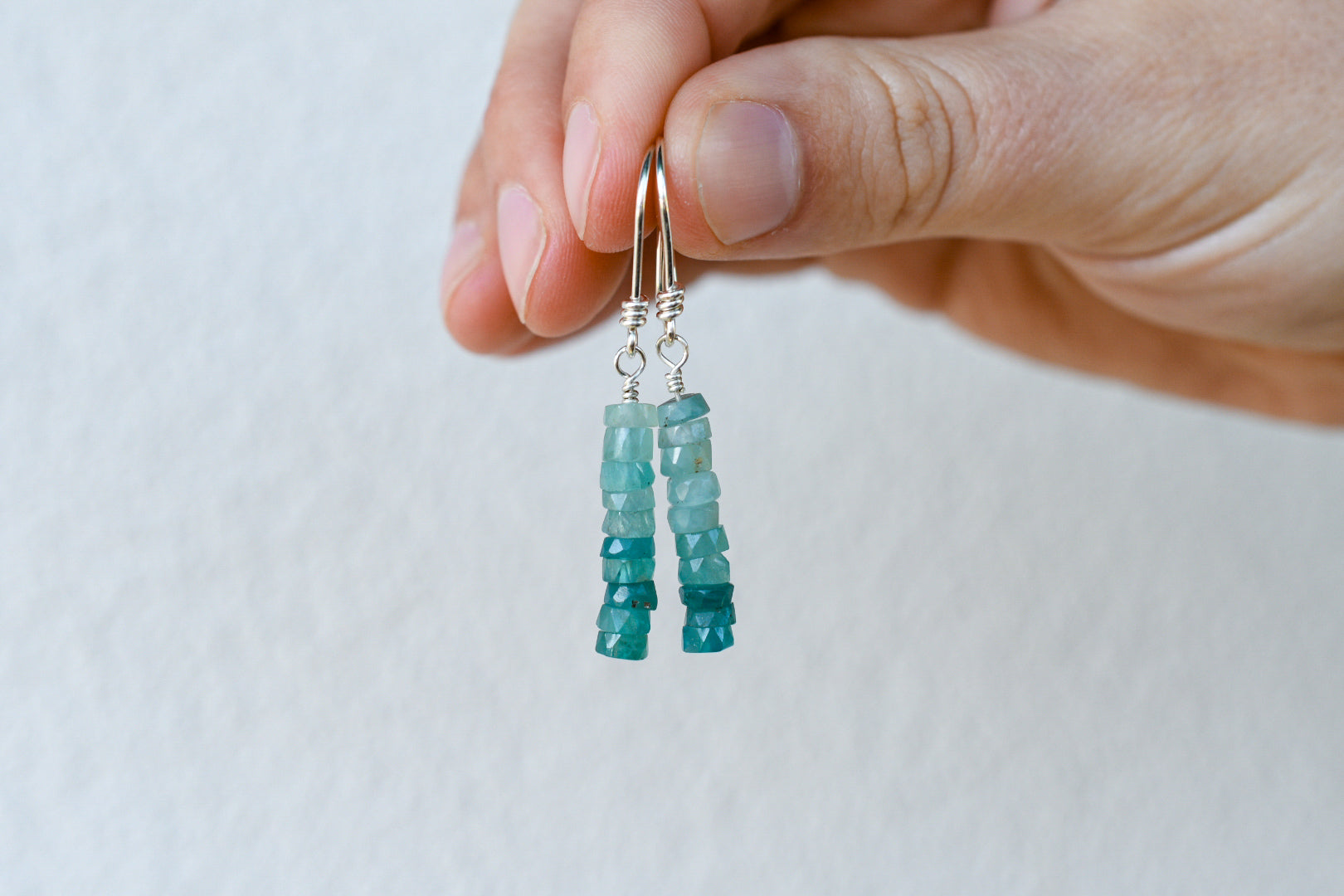 Cascade Earrings with Grandidierite- Sterling Silver