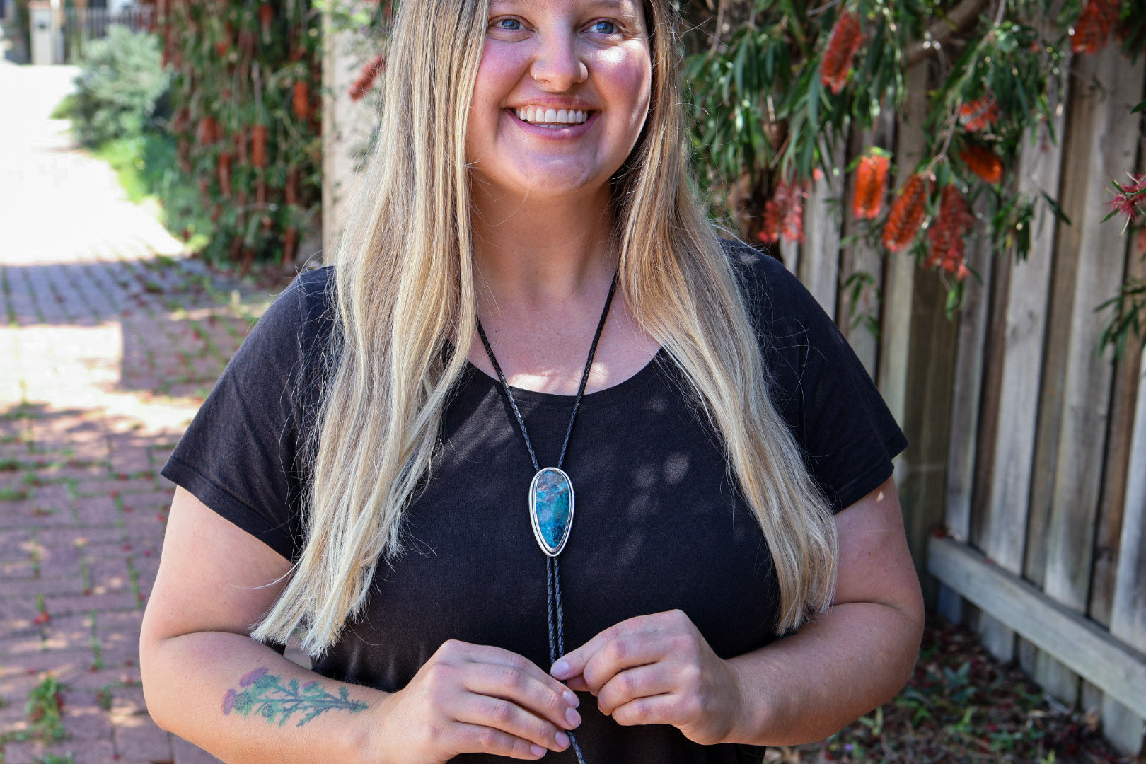 Bolo Tie with Shattuckite