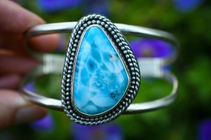 Icy Waves Cuff Bracelet with Larimar