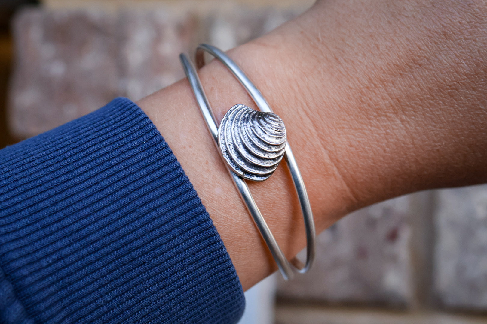 Beach Comber Cockle Shell Cuff Bracelet