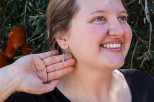 Forest Balance Earrings with Green Kyanite