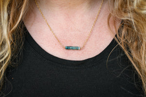 Horizon Necklace with Grandidierite- 14K Gold-filled