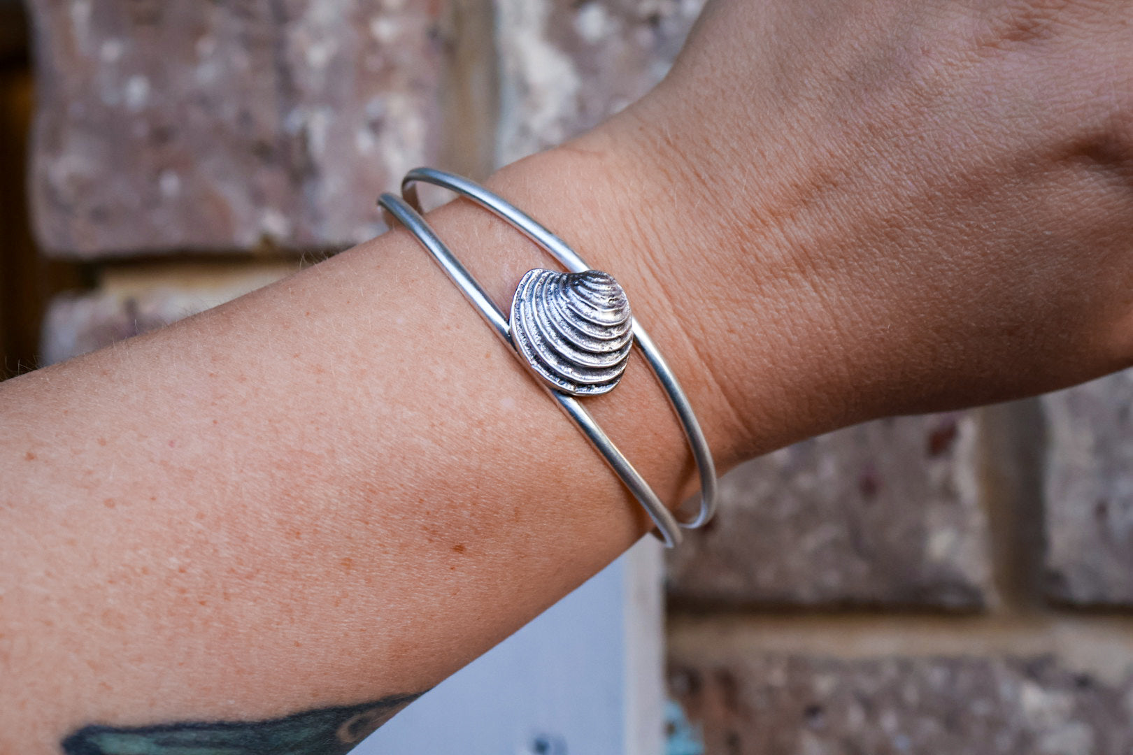 Beach Comber Cockle Shell Cuff Bracelet