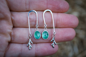 Forest Balance Earrings with Green Kyanite