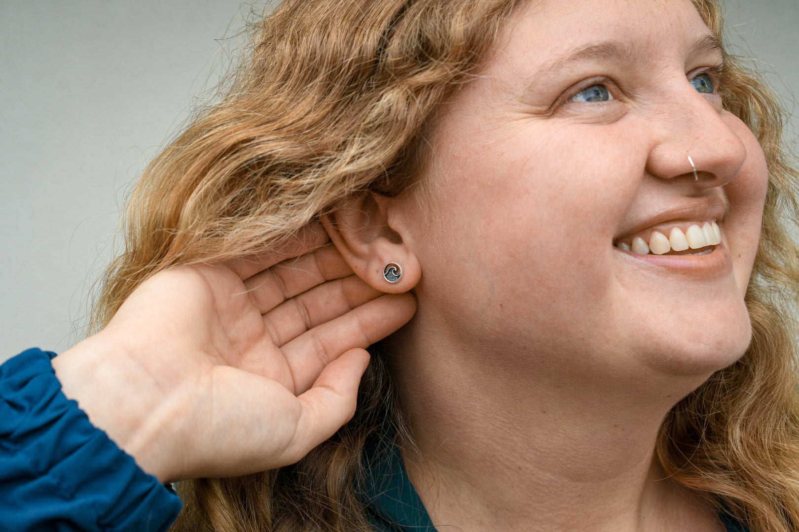 Ebb and Flow Stud Earrings with Patina