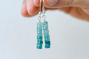 Cascade Earrings with Grandidierite- Sterling Silver