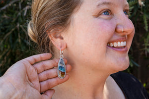 Aurora Skies Reversible Earrings with Opalized Wood