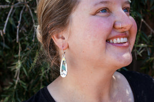 Aurora Skies Reversible Earrings with Opalized Wood