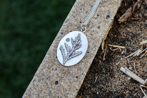 Large Cedar Sprig Necklace with Ceylon Sapphire