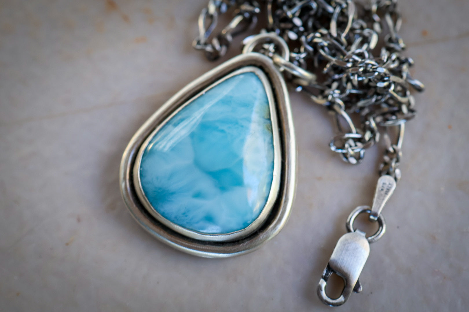 Tropical Land & Seas Reversible Necklace with Larimar