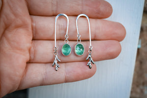 Forest Balance Earrings with Green Kyanite