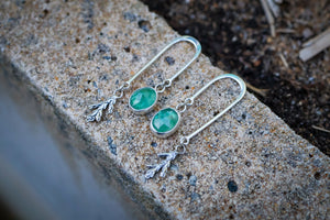 Forest Balance Earrings with Green Kyanite