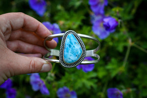 Icy Waves Cuff Bracelet with Larimar