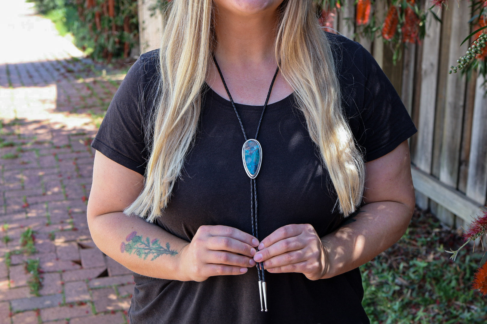 Bolo Tie with Shattuckite