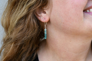 Cascade Earrings with Grandidierite- Sterling Silver