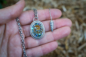 Sea Siren Necklace with Ammonite + Abalone Inlay and Shell