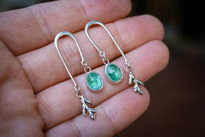 Forest Balance Earrings with Green Kyanite