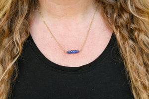 Horizon Beaded Necklace with Tanzanite- 14K Gold-filled