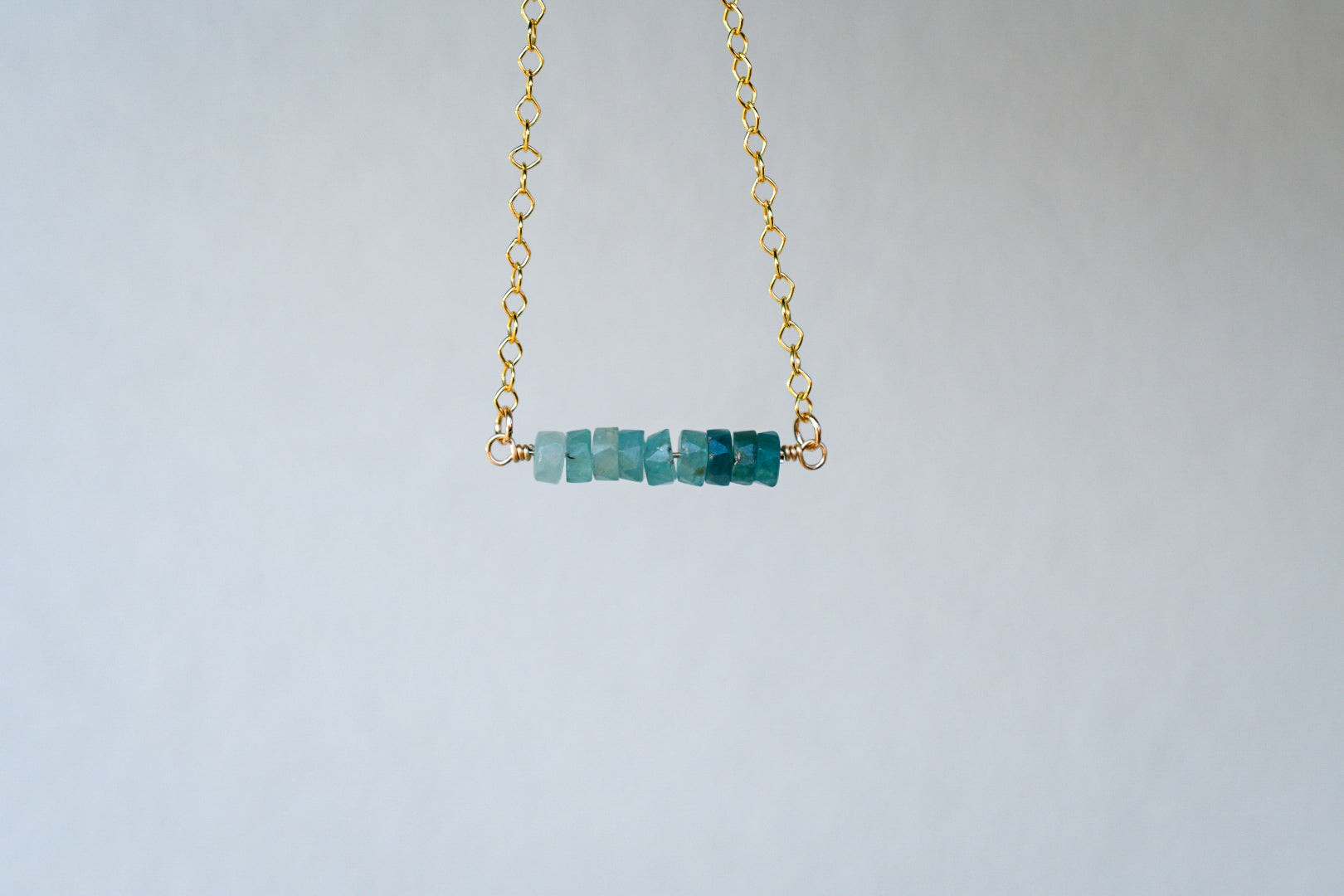 Horizon Necklace with Grandidierite- 14K Gold-filled