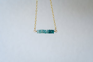 Horizon Necklace with Grandidierite- 14K Gold-filled