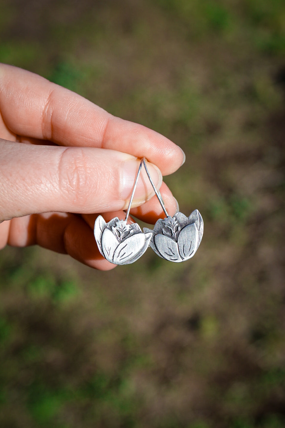 Crocus Bloom Convertible Earrings with Fluorite