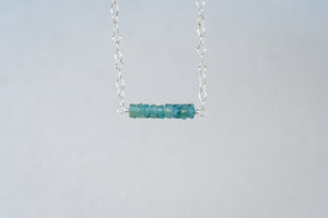 Horizon Beaded Necklace with Grandidierite- Sterling Silver