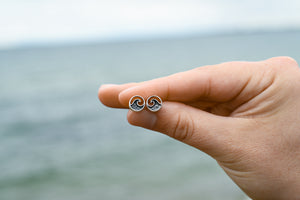 Ebb and Flow Stud Earrings with Patina