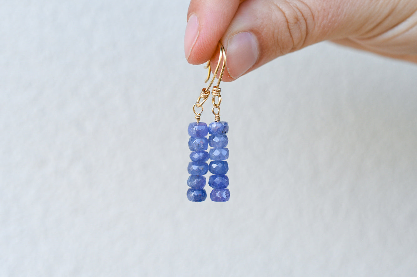 Cascade Earrings with Tanzanite- 14K Gold-filled