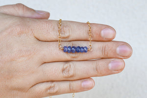 Horizon Beaded Necklace with Tanzanite- 14K Gold-filled