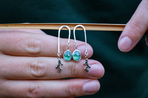 Forest Balance Earrings with Green Kyanite