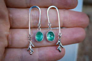 Forest Balance Earrings with Green Kyanite