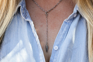 Sea Siren Necklace with Ammonite + Abalone Inlay and Shell