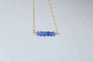 Horizon Beaded Necklace with Tanzanite- 14K Gold-filled