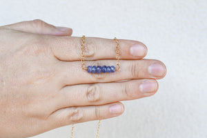 Horizon Beaded Necklace with Tanzanite- 14K Gold-filled