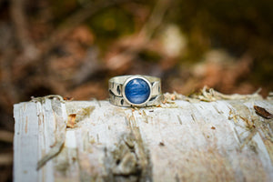 Birch Bark Ring with Kyanite- Size 7