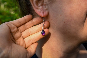 Crocus Bloom Convertible Earrings with Fluorite