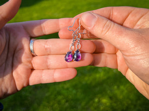 Crocus Bloom Convertible Earrings with Fluorite