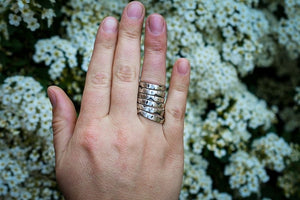 Birch Bark Stacker Rings