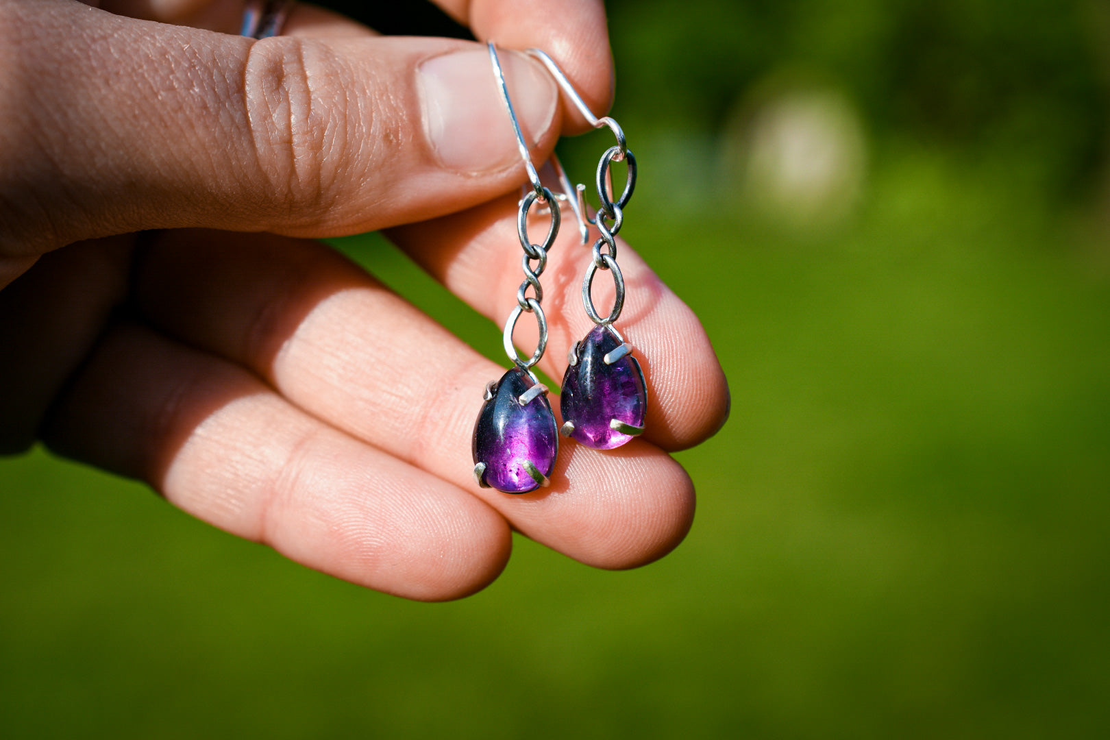 Crocus Bloom Convertible Earrings with Fluorite