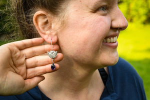 Crocus Bloom Convertible Earrings with Fluorite