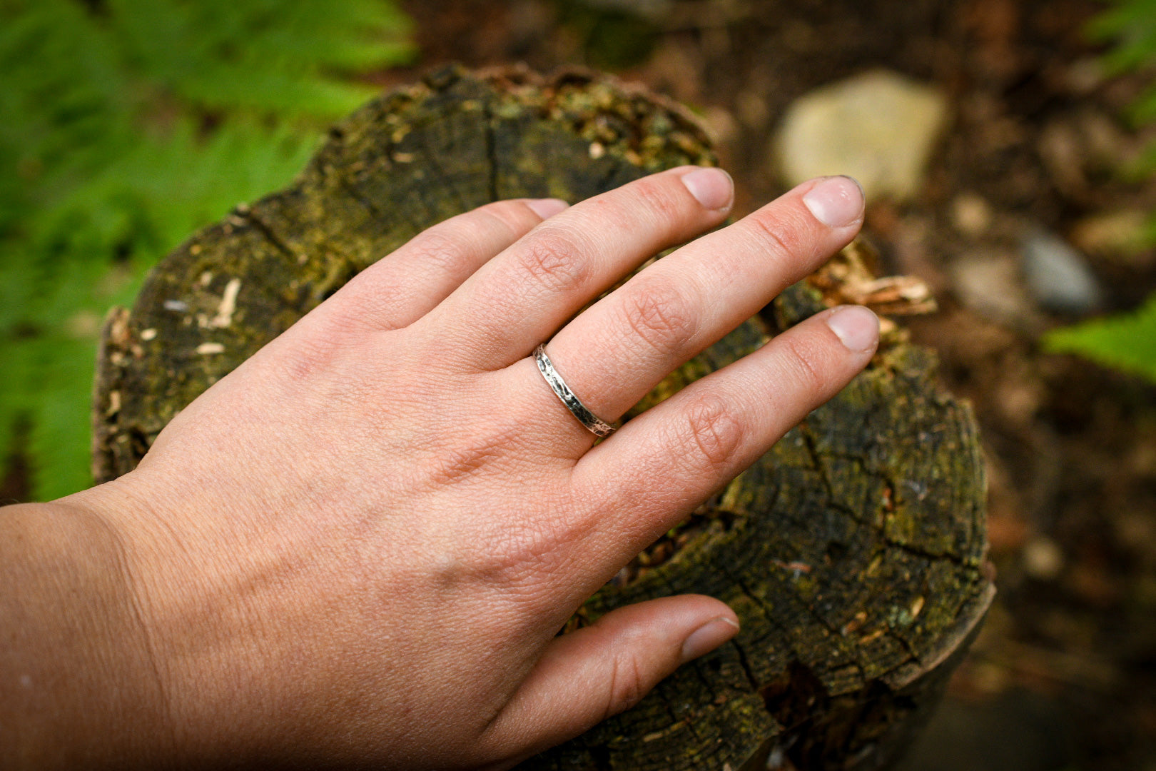 Tree Bark Stacker Rings