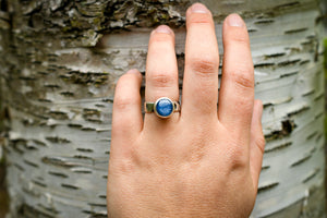 Birch Bark Ring with Kyanite- Size 7