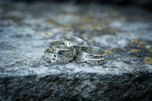 Birch Bark Stacker Rings