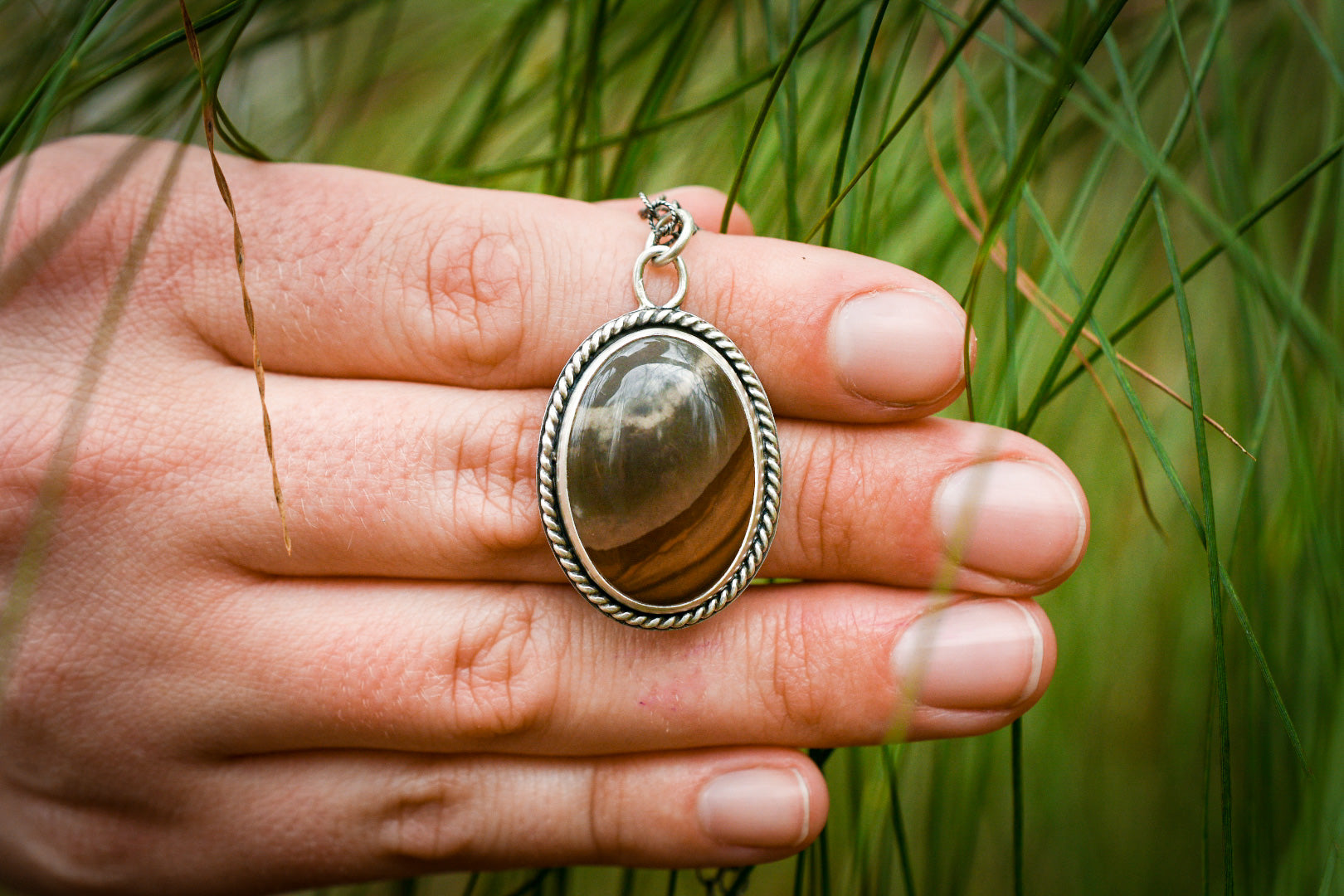 Desert Botanics Reversible Pendant with Polychrome Jasper