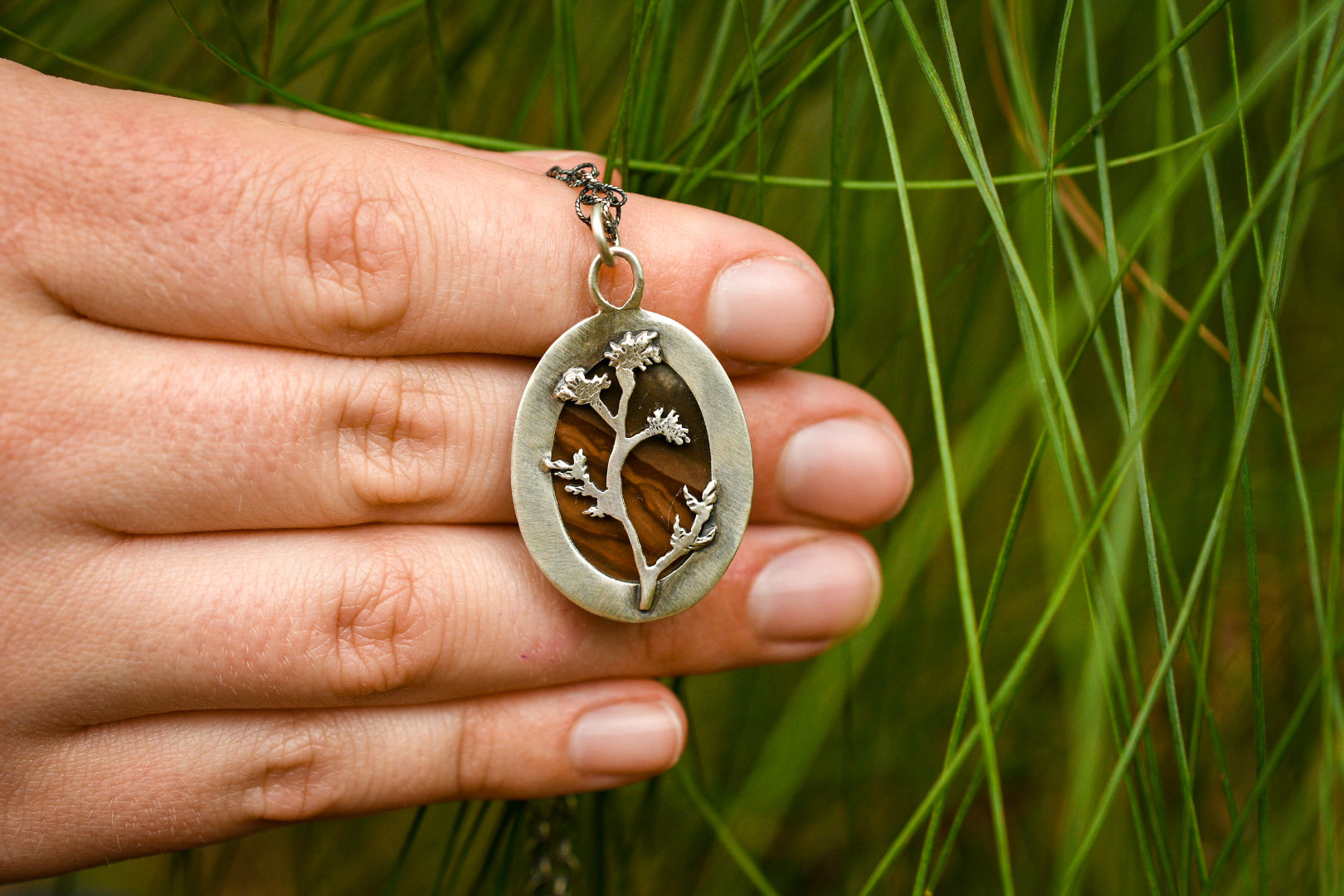 Desert Botanics Reversible Pendant with Polychrome Jasper