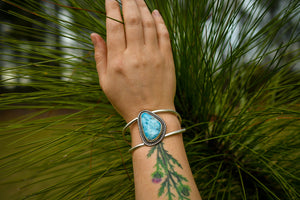 Icy Waves Cuff Bracelet with Larimar